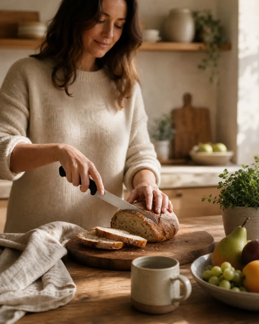 A calm kitchen in the morning light