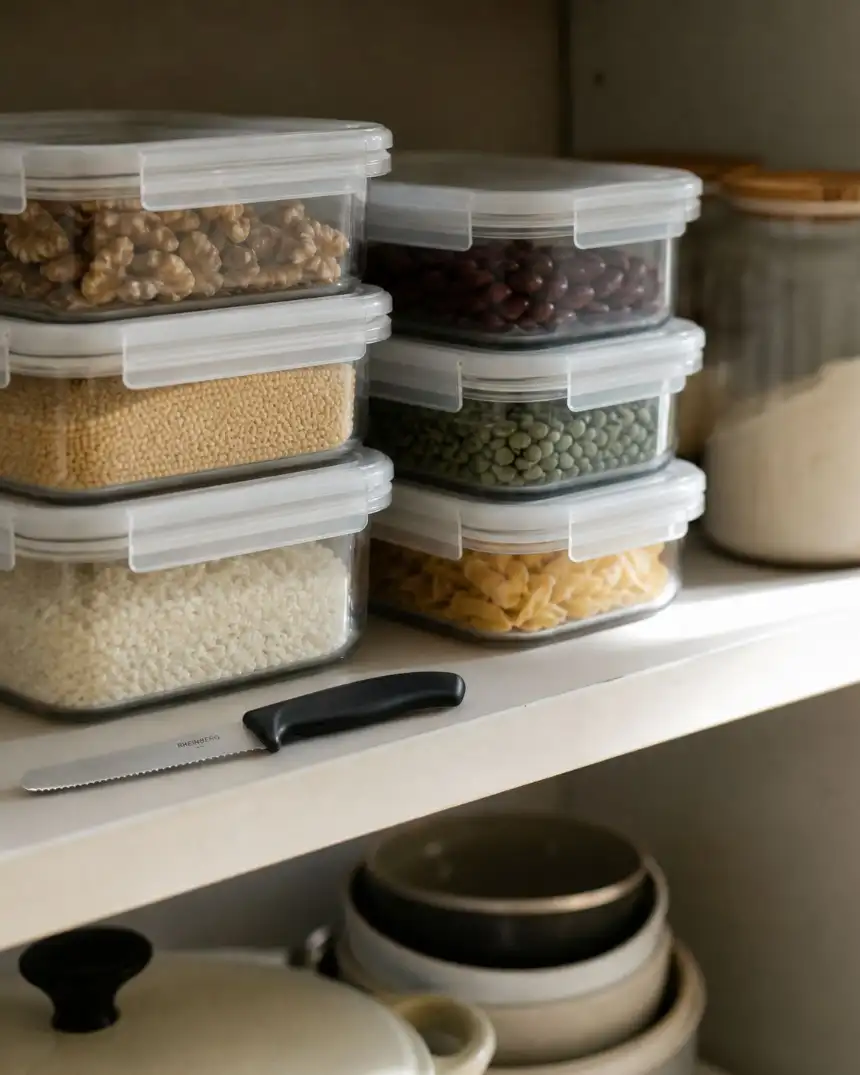 Stacked food containers